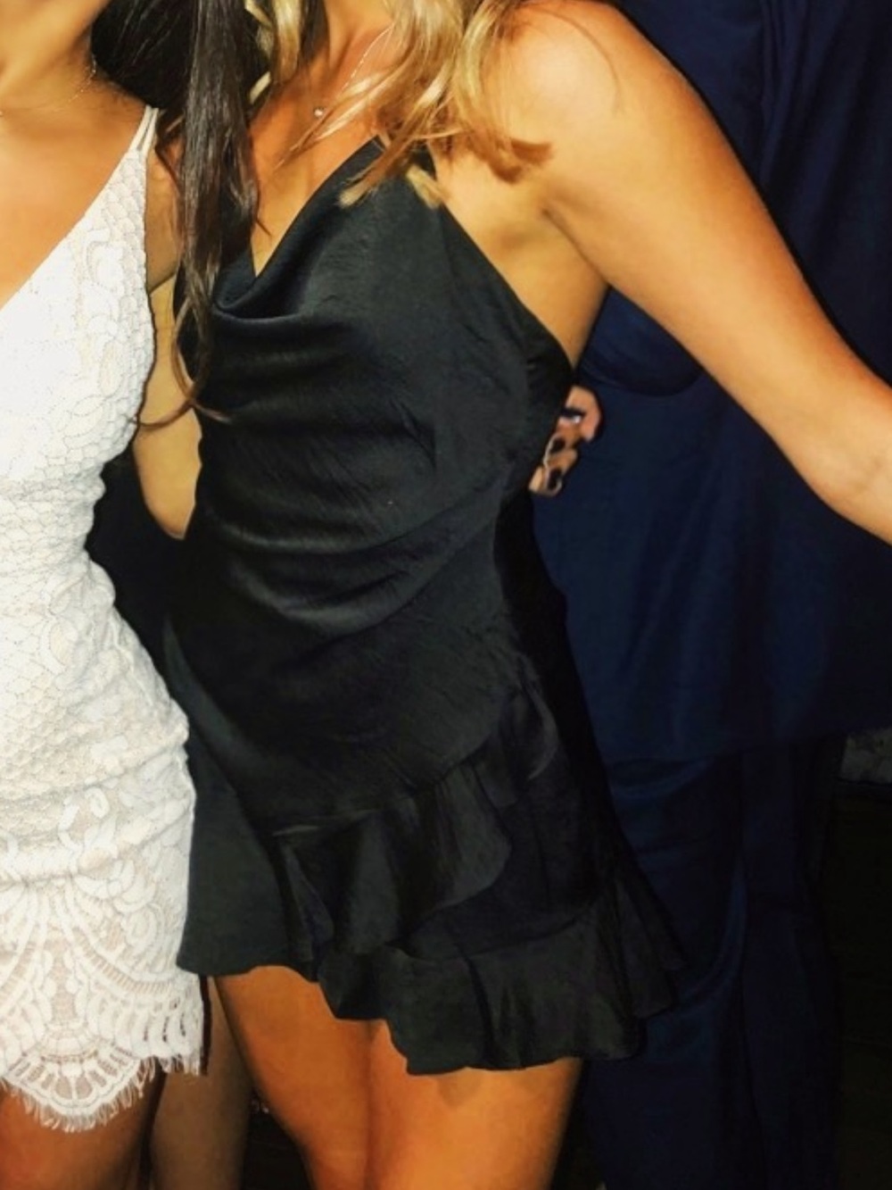 Black Satin Romper Dress